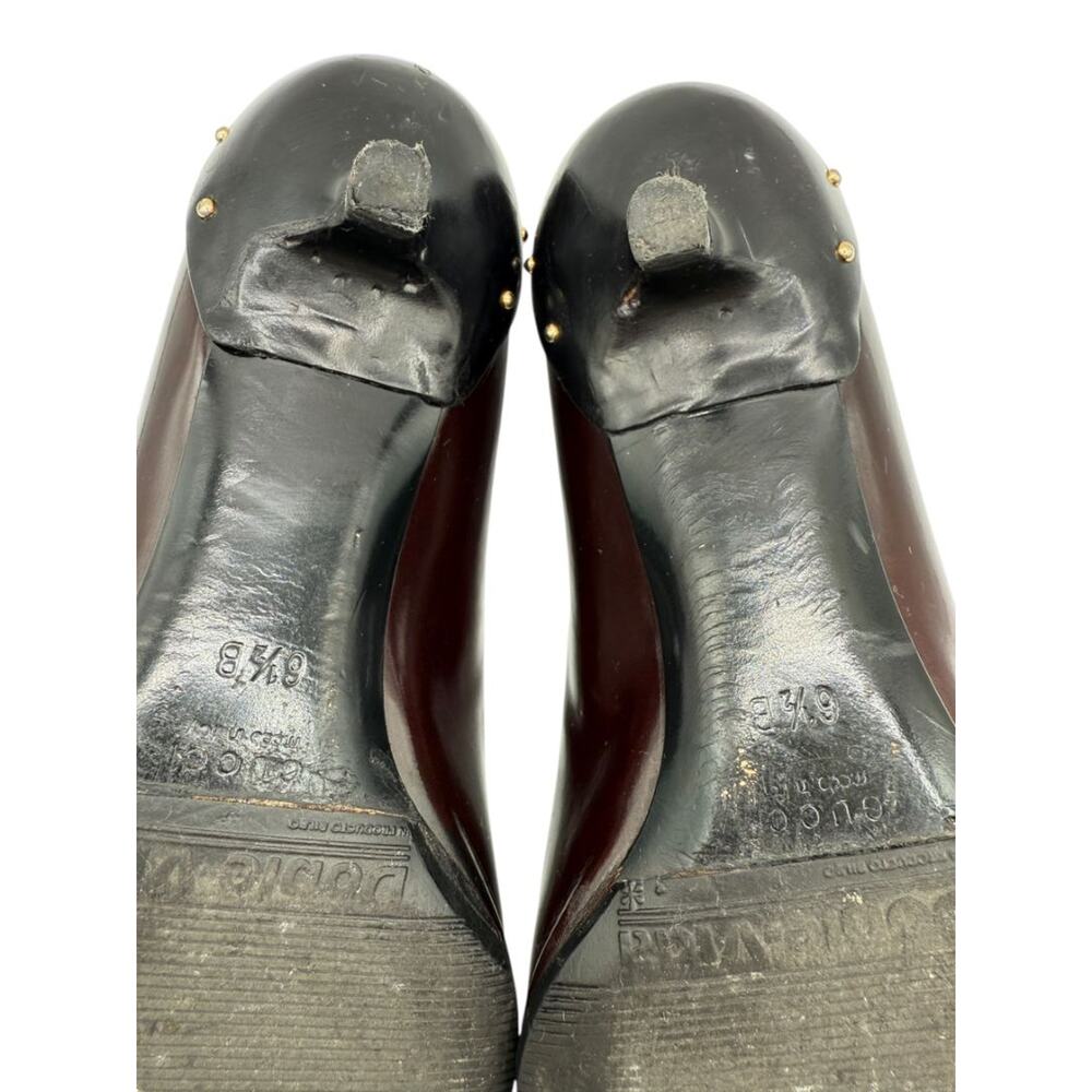 Gucci Burgundy Leather Pointed-Toe Kitten Heel Pumps – Size 36.5 - Picture 12 of 13